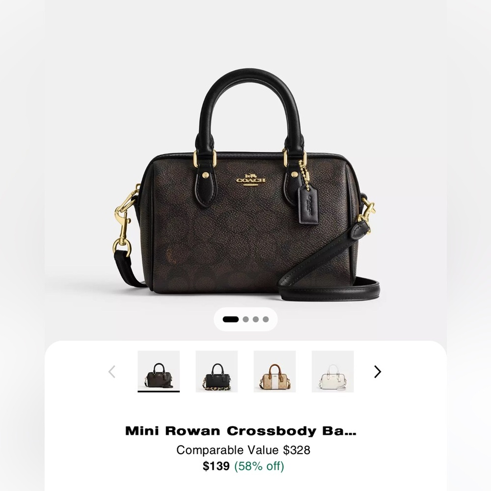 Coach Mini Rowan Crossbody Bag In Signature Canvas (NEW in packaging)